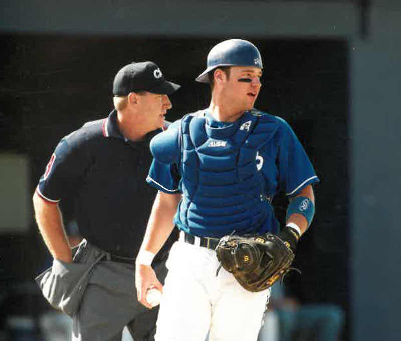 John Schneider as a UD catcher