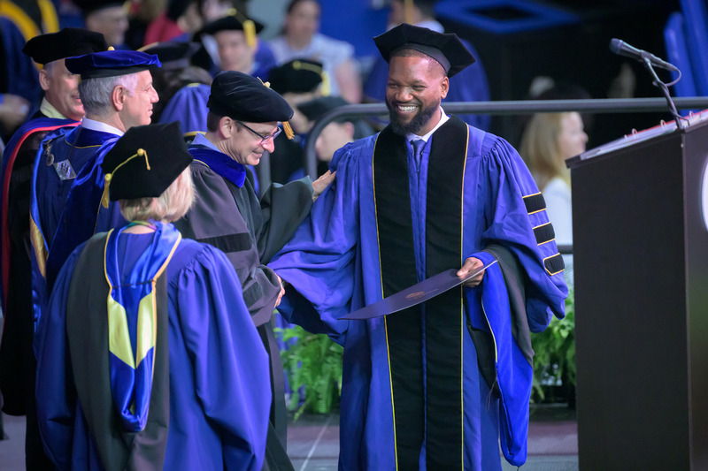 The University of Delaware’s Graduate College bestowed degrees on 235 candidates at the 2024 Doctoral Hooding Ceremony, held May 22 at the Bob Carpenter Center.