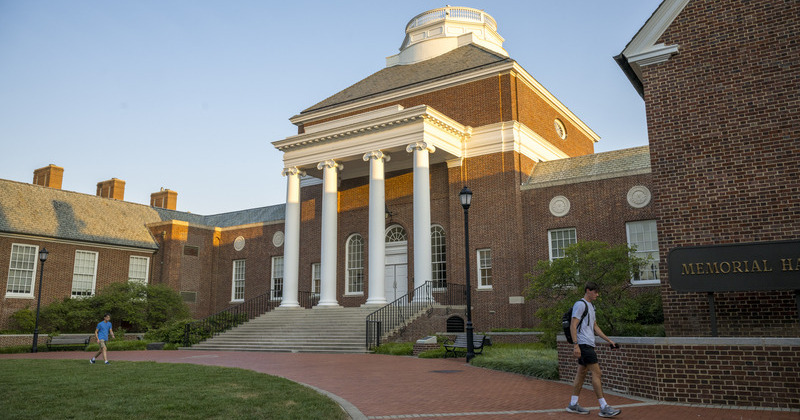 Memorial Hall in the fall