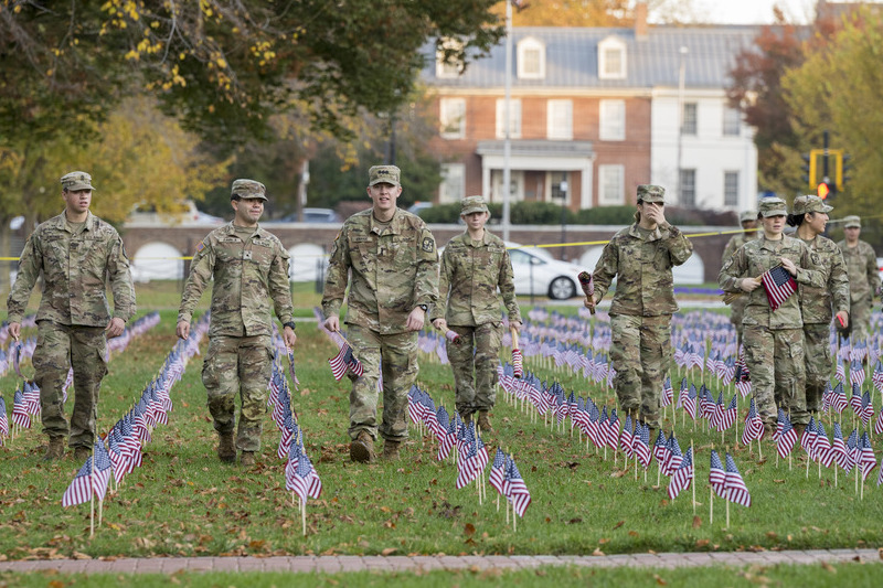 The annual flag display pays tribute to the over 7,000 U.S. military service members who have made the ultimate sacrifice since Sept. 11, 2001.