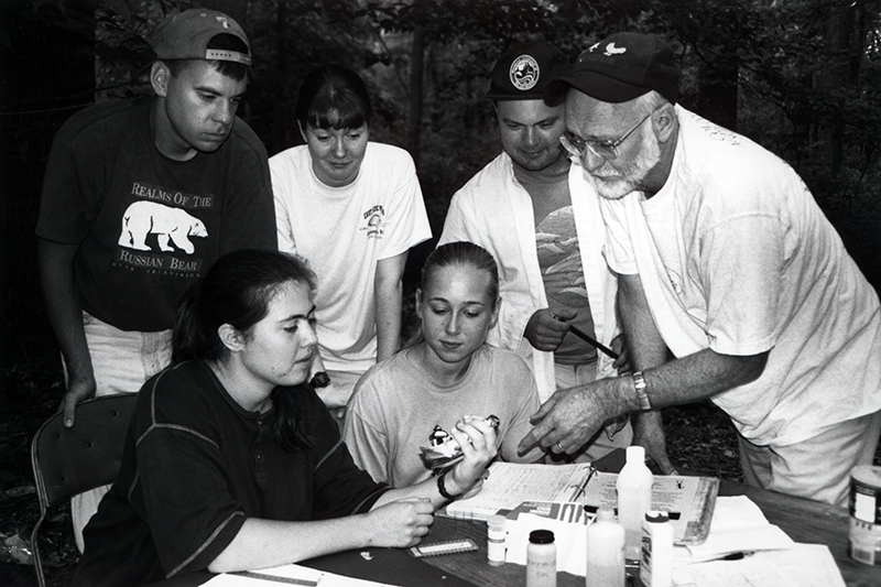 Roland Roth, a beloved professor emeritus of entomology and wildlife ecology, was a champion for UD’s Ecology Woods; he collected information on box turtles in Ecology Woods from 1972 through 2000. (Credit: University Archives)