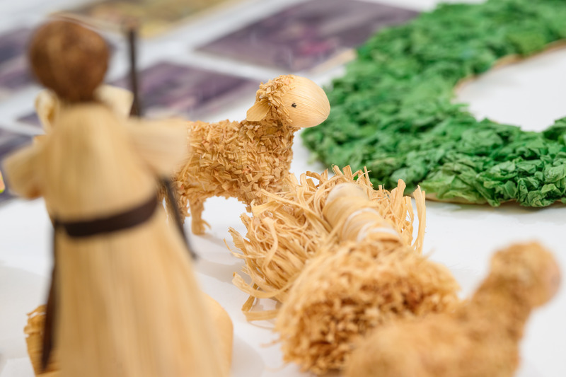 Plant-based material, like these nativity figures made from corn husks, can be enticing to pests. Help protect them by placing tissue-wrapped items in a food-safe plastic bag before storing.
