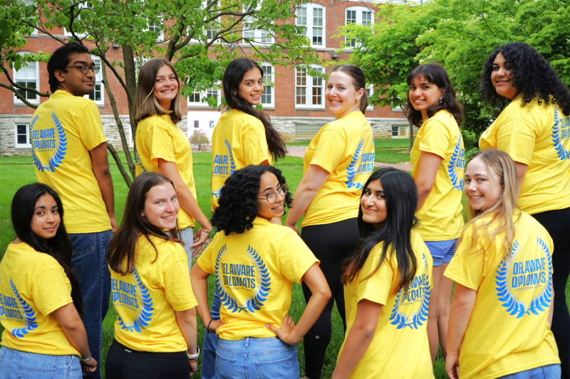 Students in the Delaware Diplomats scholarship program can earn up to $1,500 for study abroad by engaging in on-campus global activities that build the cross-cultural competencies needed for a successful study abroad experience. Pictured are the members of the student Leadership Council.