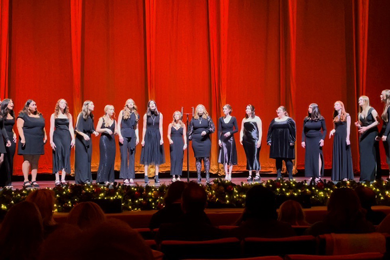 A highlight of senior fashion merchandising and management major and D-Sharps president Grace Matthieseen’s time at UD is when the group performed at Radio City Music Hall for the Rockettes.