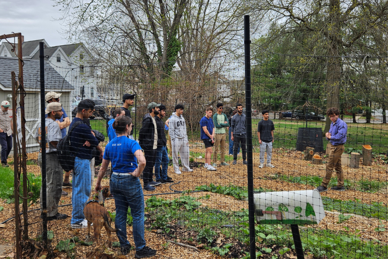 ELI students toured the garden in the spring.