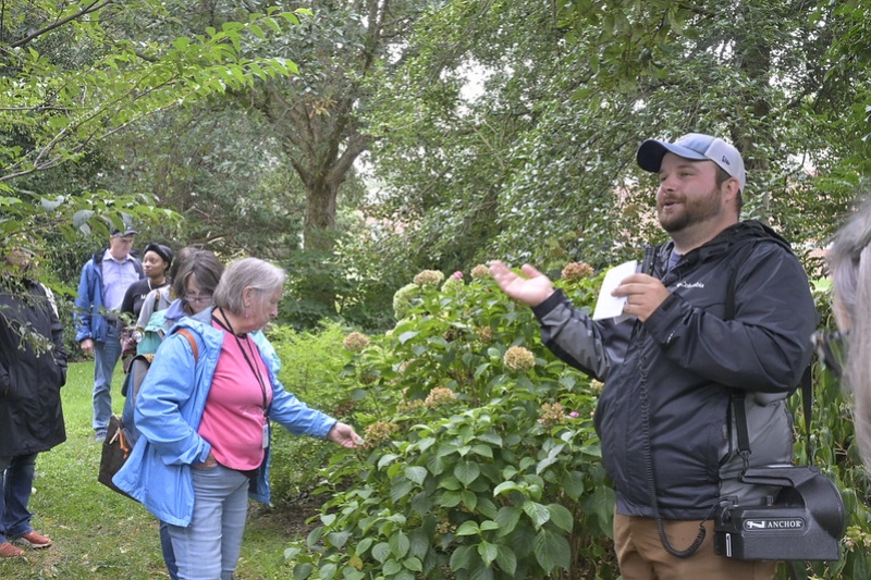 Adams shares his botanical knowledge with visitors, including 2025’s Master Gardener trainees, who spent several hours at the UDBG this past September. 