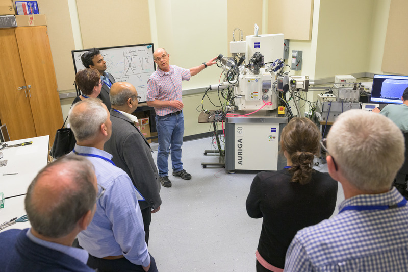 Senior leaders and scientists from DuPont toured several core facilities and learned about UD’s advanced materials characterization and unique testing capabilities, from analytical techniques for 3D imaging and spatial imaging to nanoscale spectroscopy for understanding a material’s chemical composition, among other tools and techniques.