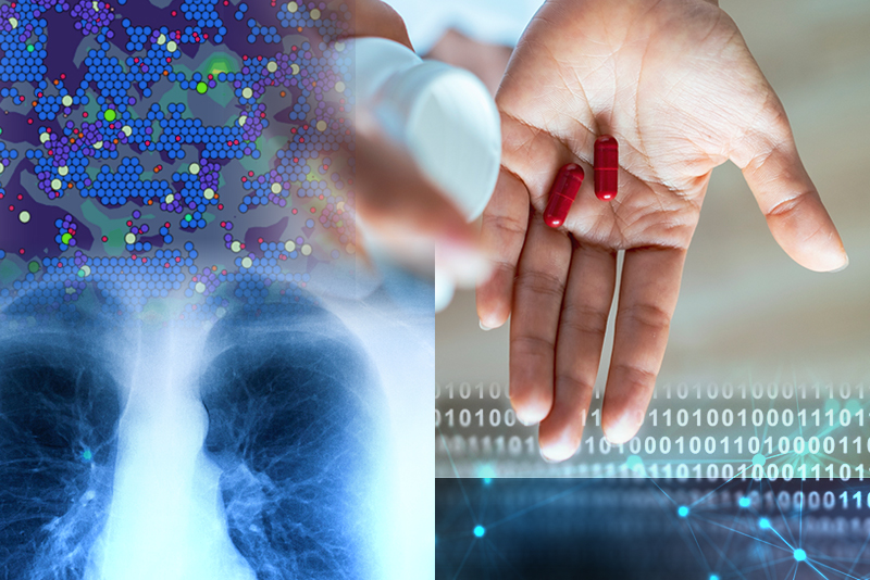 Quantitative systems pharmacology (QSP) combines pharmacokinetics, computational modeling and biological data to understand how drugs and biological processes behave in the body. At top left, a model from Aminul Islam shows SARS-CoV-2 spreading through lung tissue.