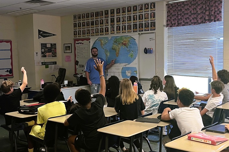 Jonathan Gillock teaches social studies at Fifer Middle School. 