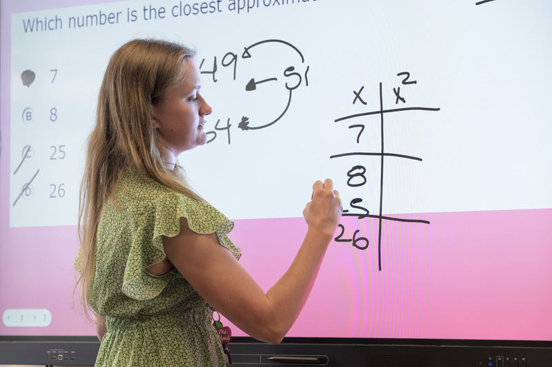 Within her bachelor’s program, Hand chose to specialize in middle school mathematics, one of six concentrations in the program. 